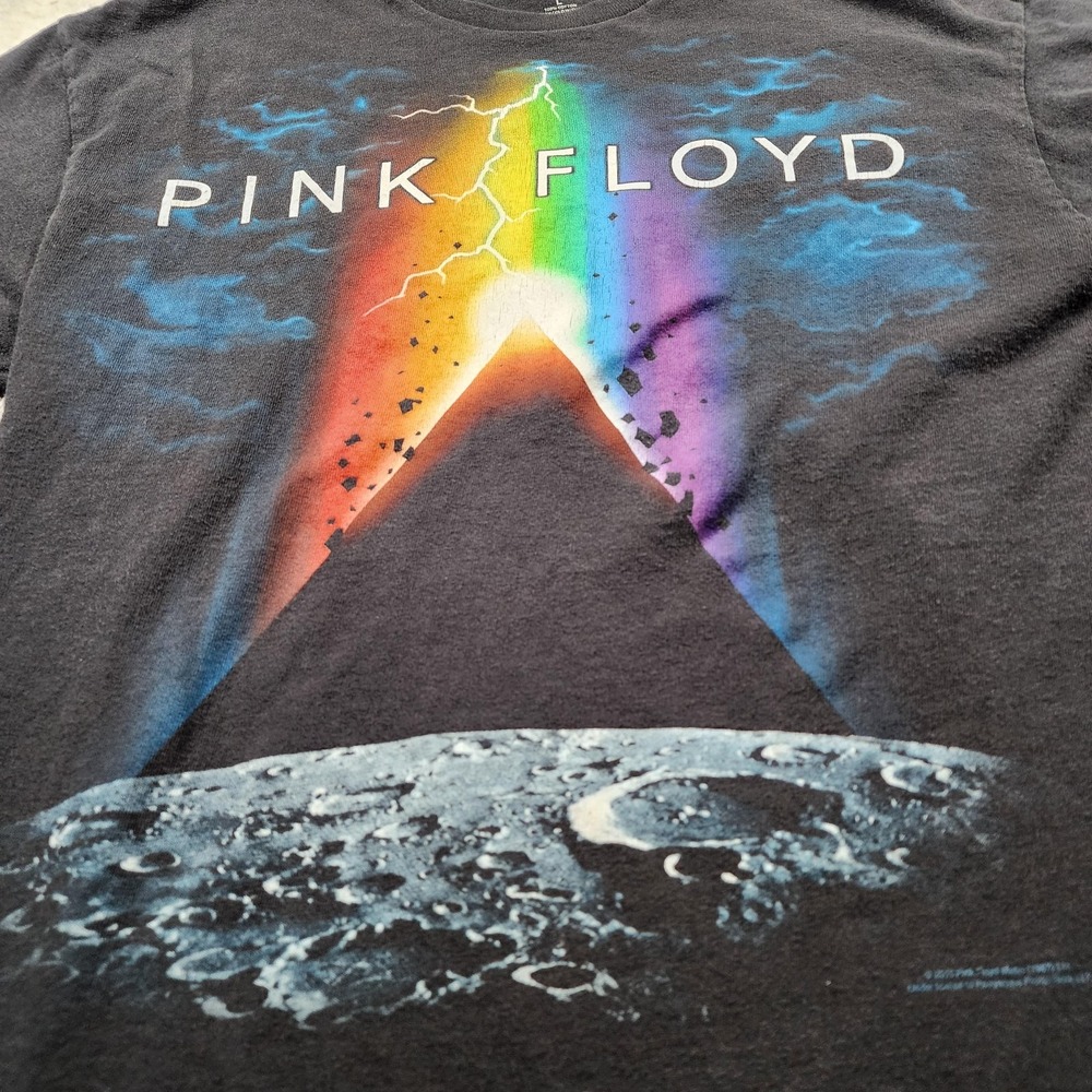 Pink Floyd Shirt Mens Large Black Liquid Blue Dark Side of the Moon Band Rock